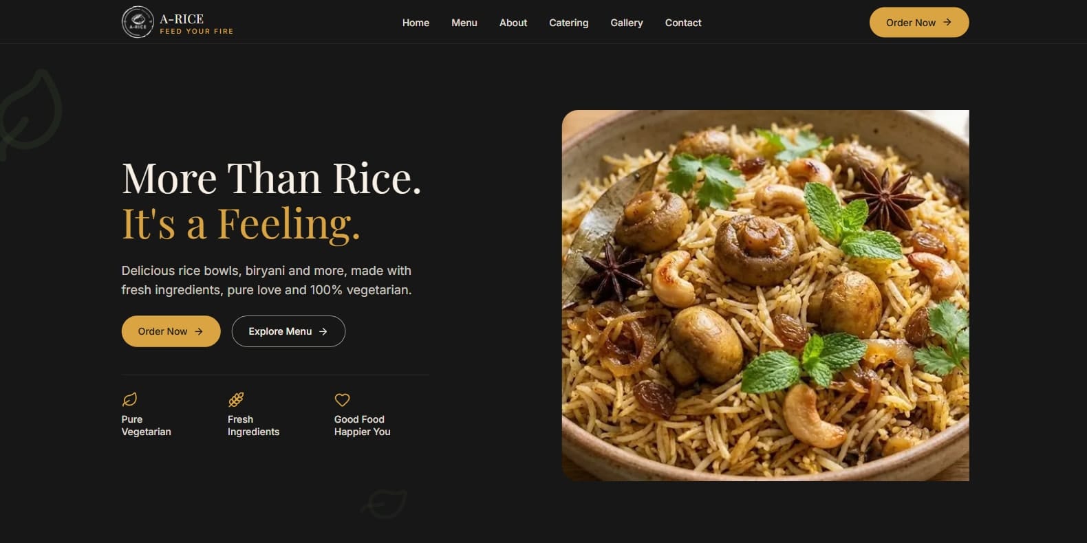 A-RICE — Restaurant Website